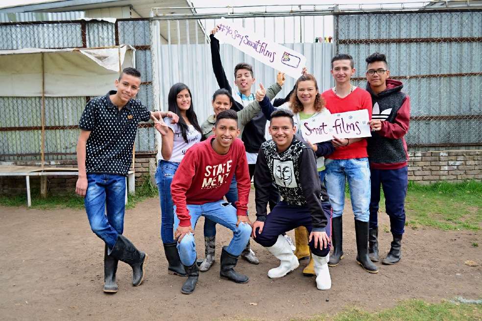 Los estudiantes del colegio Atahualpa, en Fontibón, trabajaron más de cuatro meses en el corto. / Cortesía
