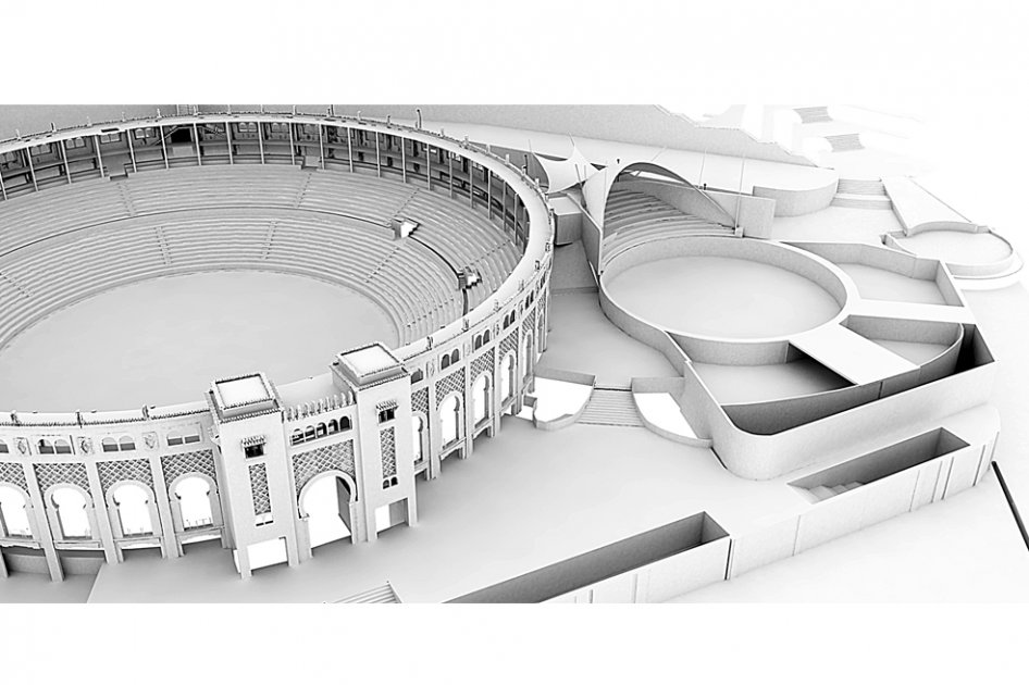 Primeros diseños presentados por el IDPC para restaurar la plaza de toros. / Archivo particular