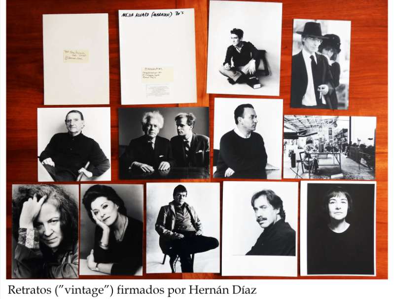 Imagen de los negativos de algunos de los retratos realizados por Hernán Díaz. Gonzalo Arango, Gloria Zea y Luis Caballero, entre otros. / Cortesía
