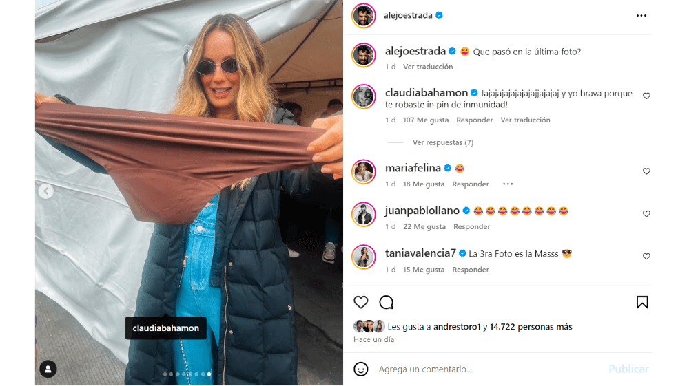 Alejandro Estrada descubrió a Claudia Bahamón ‘in fraganti’ y publicó curiosa foto
