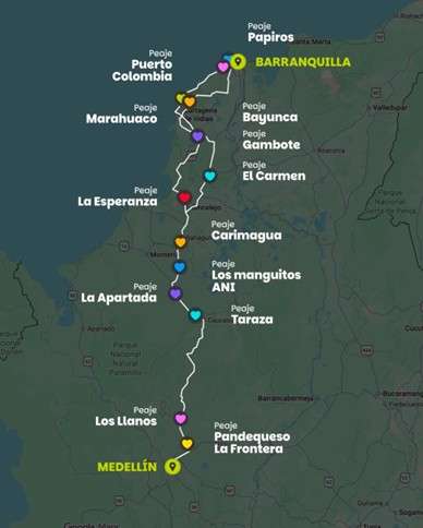 ¿Cuántos peajes hay para llegar al Carnaval de Barranquilla?