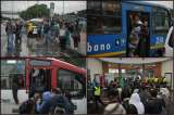 Imágenes de la caótica jornada de transporte en Ciudad Bolívar