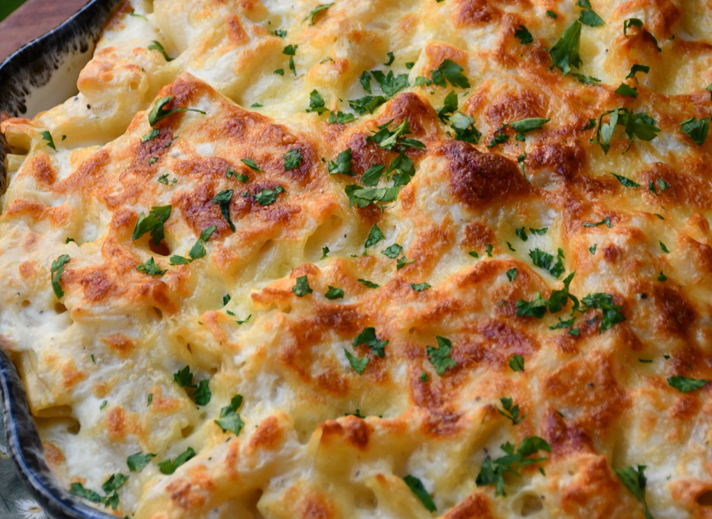 Canelones de pollo gratinados