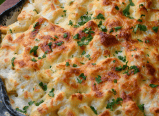 Canelones de pollo con champiñones y crema de leche al horno
