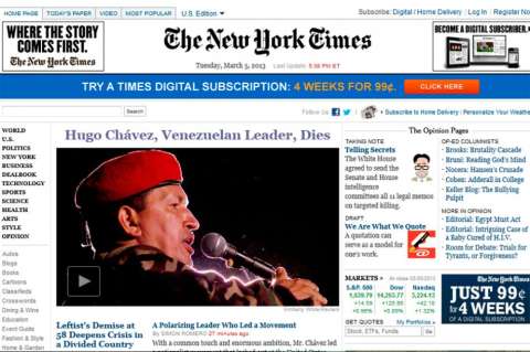 Así registraron los medios del mundo la muerte de Hugo Chávez