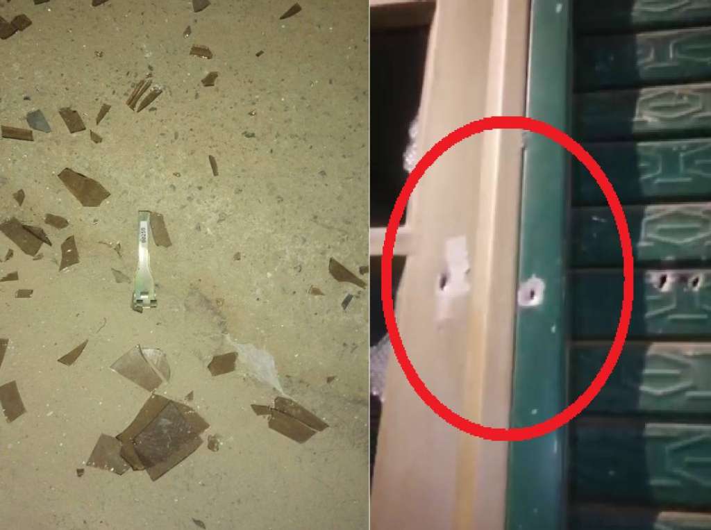En el lugar quedó evidencia del estallido de la granada y algunos predios quedaron afectados.
