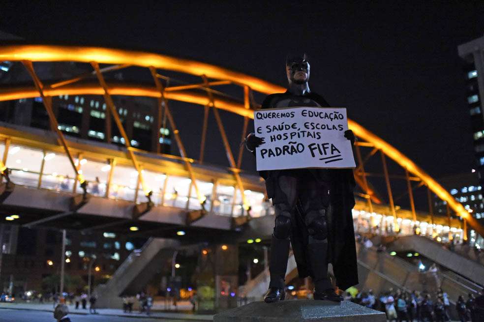 Protestas en São Paulo contra el Mundial. Las manifestaciones de esta semana se sintieron principalmente allí y en Río de Janeiro y Recife. / AFP
