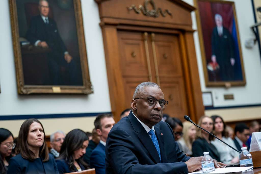 Washington (United States), 29/02/2024.- US Secretary of Defense Lloyd Austin testifies at the House Armed Services Committee hearing to review his unannounced absence and hospitalization on Capitol Hill in Washington, DC, USA, 29 February 2024. Secretary Austin was questioned about why he did not inform the White House about his January hospitalization and transfer of duties to the Deputy Secretary of Defense. EFE/EPA/SHAWN THEW