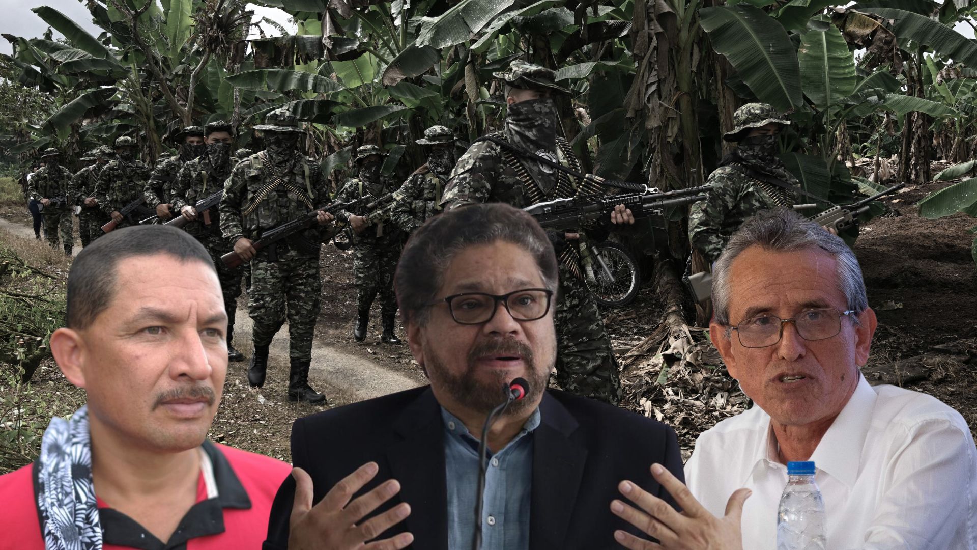 Iván Márquez, el Zarco Aldinever y Walter Mendoza.
