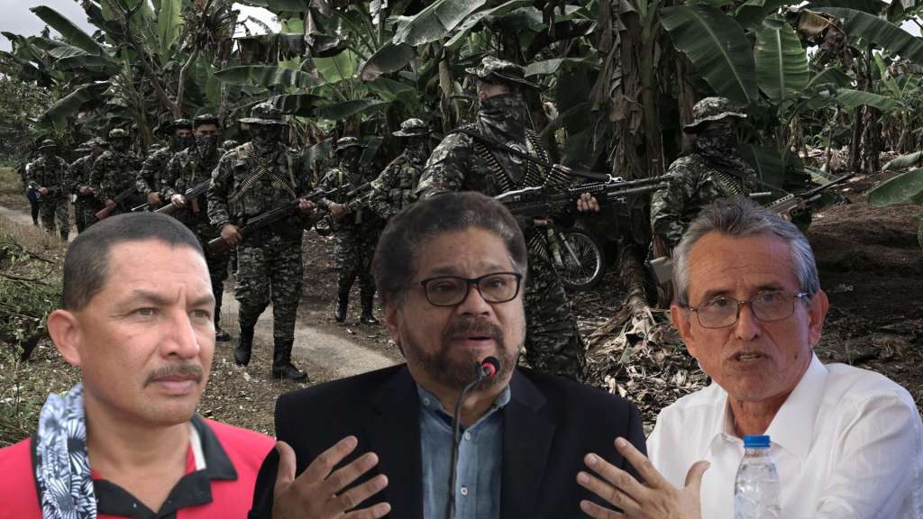 Iván Márquez, el Zarco Aldinever y Walter Mendoza.