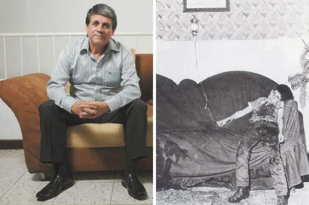 Hace 50 años, Carlos Alfonso Romero estuvo a punto de morir intoxicado en Chiquinquirá. / Foto de la izquierda: Nelson Ríos, derecha: fotografía de Carlos Caicedo, reportero de El Tiempo.