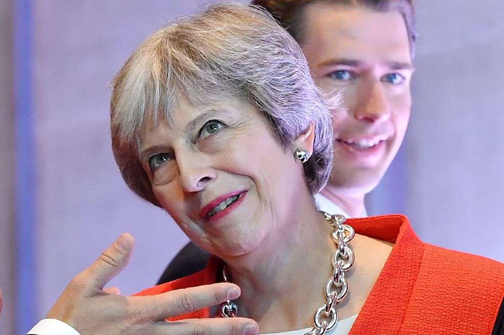 La primera ministra británica, Theresa May, en la cumbre de la UE. / AFP