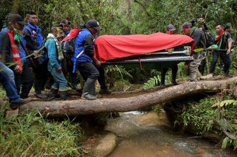 Así fue la despedida de Jose Albeiro Camayo, líder de la Guardia Indígena