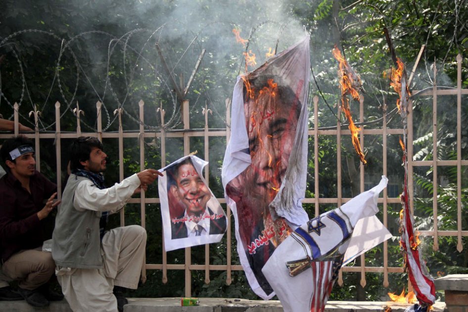 anifestación callejera contra un vídeo sobre la vida de Mahoma, considerado blasfemo, que ha generado amplias protestas en el mundo musulmán. Foto: EFE