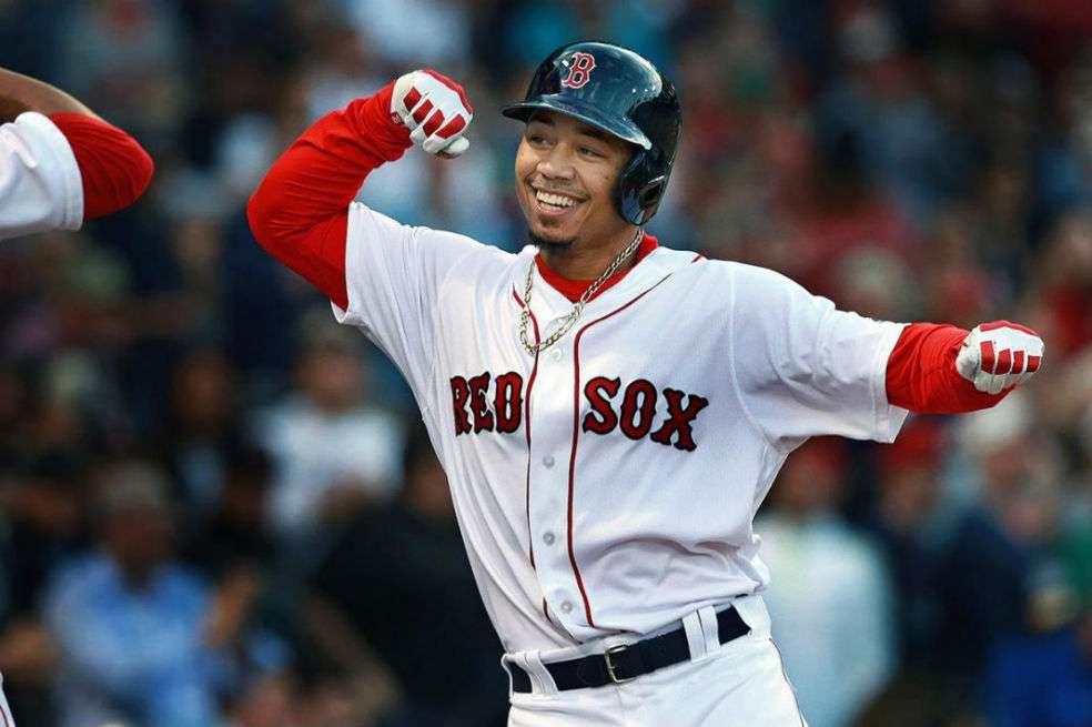 Mookie Betts, jardinero de los Medias Rojas de Boston, ganador del premio MVP de la Liga Americana. / AFP