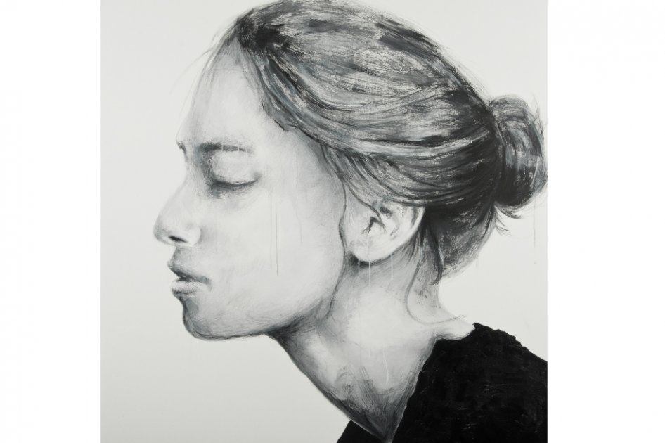 De la serie "Angustias", dimensiones de la imagen 155 x 155 cm. Técnica: Acrílico Sobre Tela (2013). / Archivo privado Carlos Alarcón.