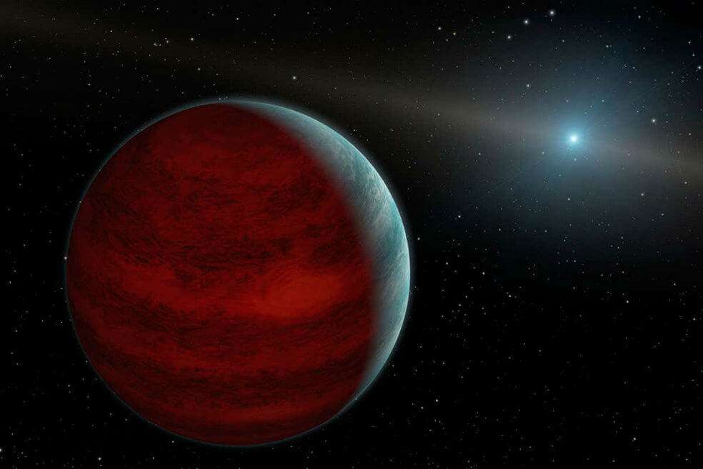 Ilustración del planeta gigante. La evidencia de los planetas gigantes es escasa, sobre todo orbitando al rededor de estrellas tan pequeñas. / NASA / JPL-CALTECH / R. HURT (IPAC) / SCIENCE PHOTO LIBRARY