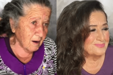 Nieta le hace un increíble cambio de "look" a su abuela