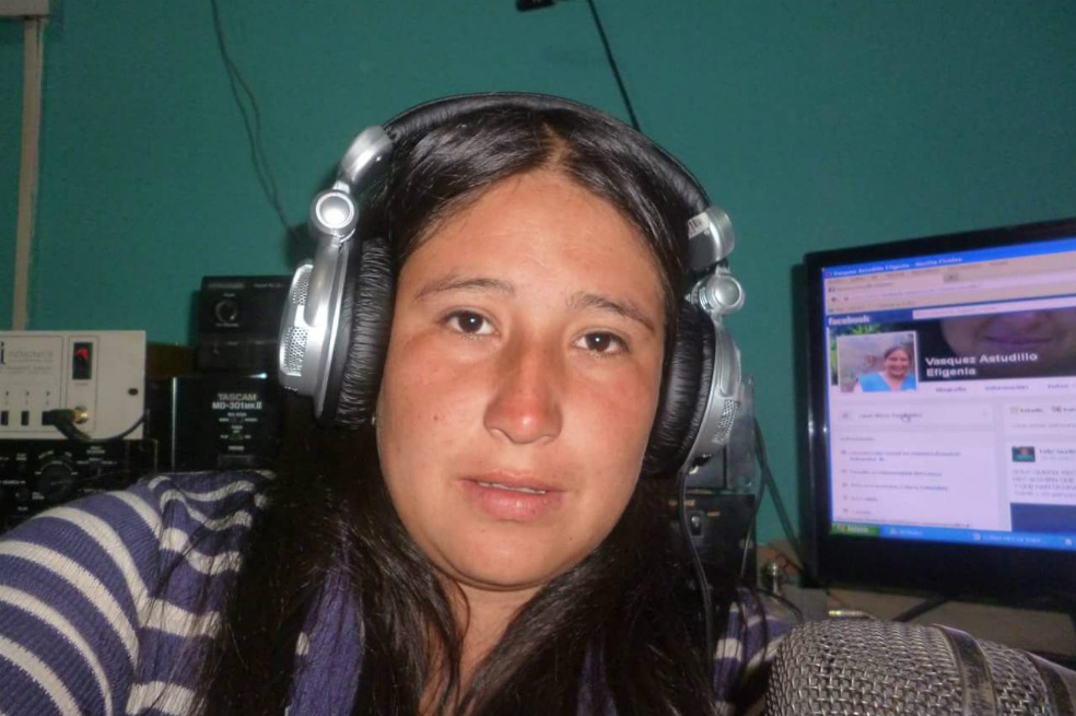 Efigenia Vásquez, comunicadora de la emisora Renacer Kokonuko. / EFE