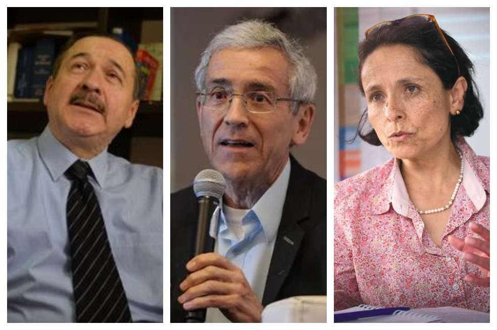 (De izq. a der.) Eduardo Cifuentes, presidente de la JEP; Francisco de Roux, presidente de la Comisión de la Verdad y Luz Marina Monzón, directora de la Unidad de Búsqueda de Desaparecidos.