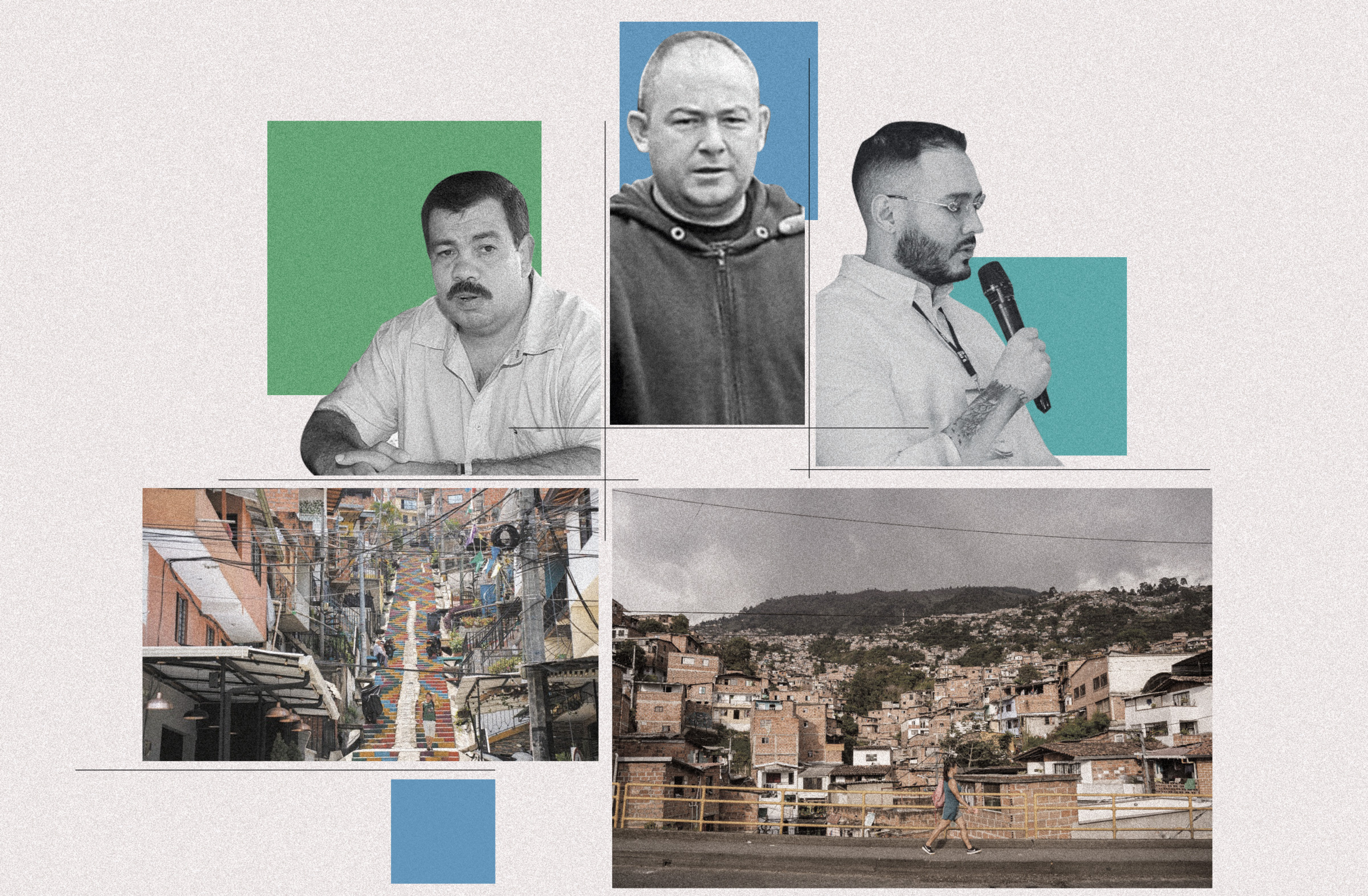 (D-I) Diego Murillo, “Don Berna”; José Muñoz, “Douglas”, y Sebastián Murillo, conocido como “Lindolfo”.