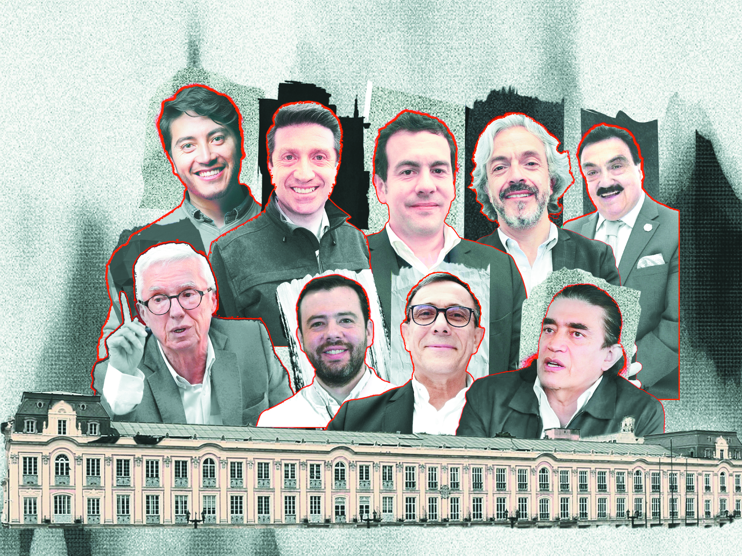 De izquierda a derecha: Nicolás Ramos, Diego Molano, Rodrigo Lara, Daniel Oviedo, Rafael Quintero,
Jorge Enrique Robledo, Carlos Fernando Galán, Jorge Vargas, Gustavo Bolívar y Rafael Quintero. / El Espectador