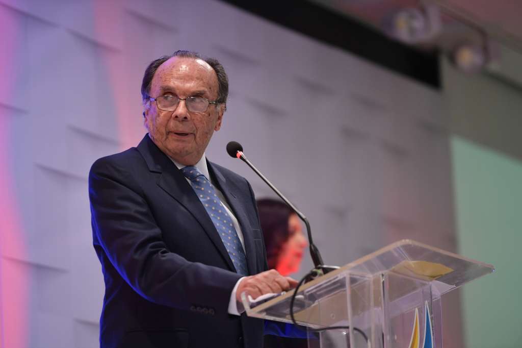 Durante la ceremonia del Deportista del año 2021 de El Espectador