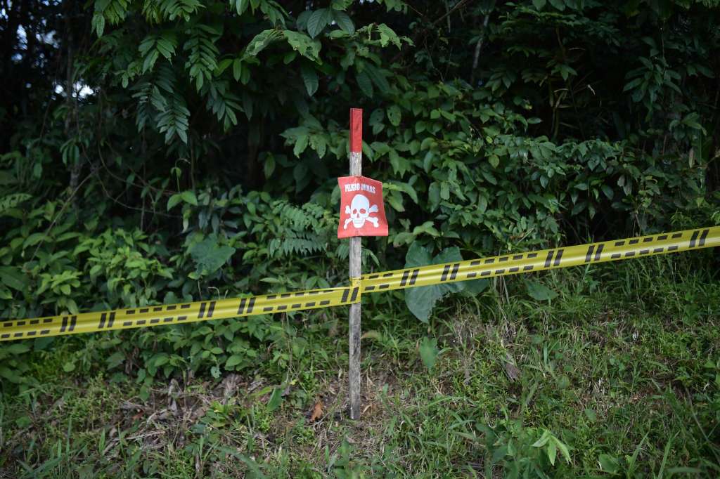 Zona de Minas antipersona en el departamento del Meta
