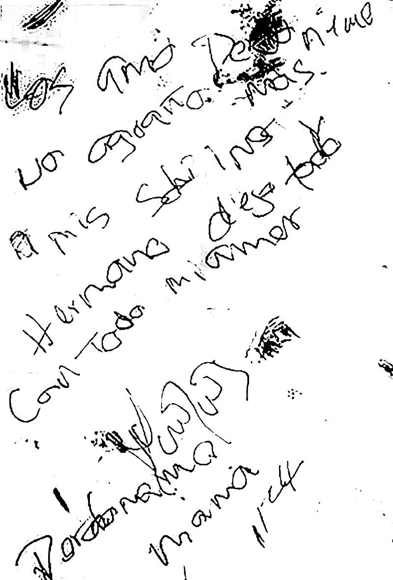 Esta fue la carta que escribió Mauricio Leal, previo a su muerte. / Fiscalía