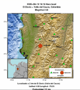Registraron un temblor de 4,9 en Cali y el Eje Cafetero