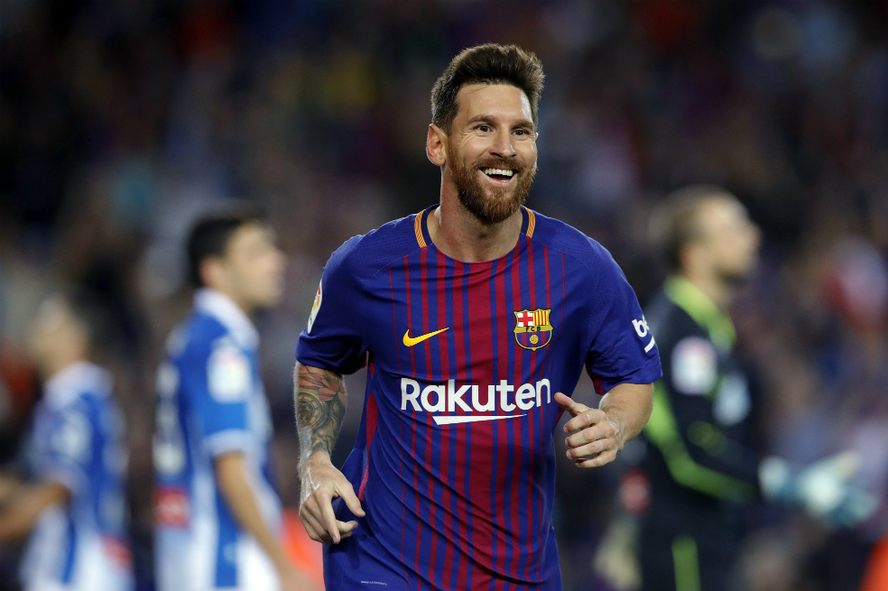 Messi viene de anotar tres goles en el clásico ante el Espanyol. / EFE