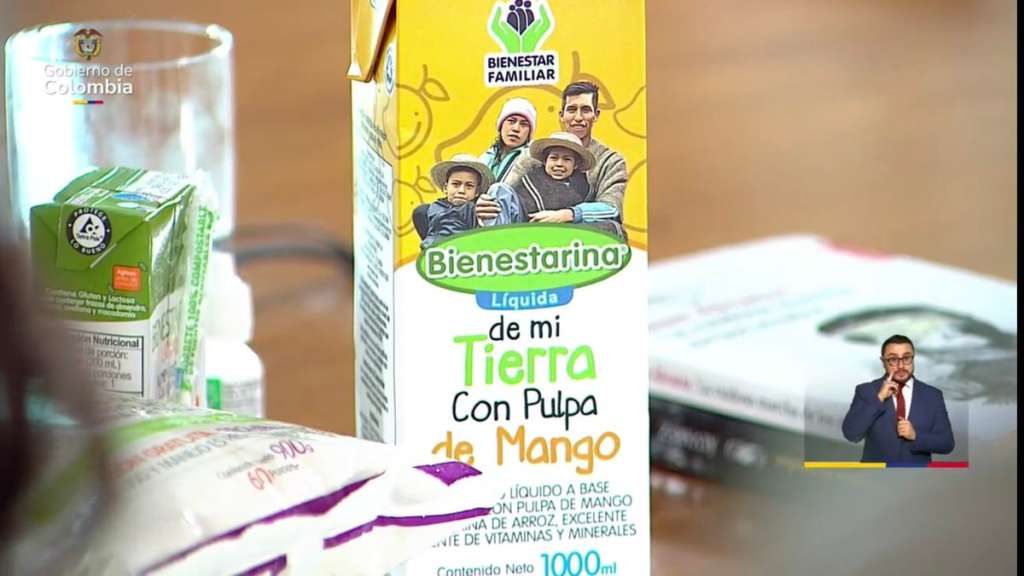 La Bienestarina de Mi Tierra es líquida y está hecho con pulpa de mango.
