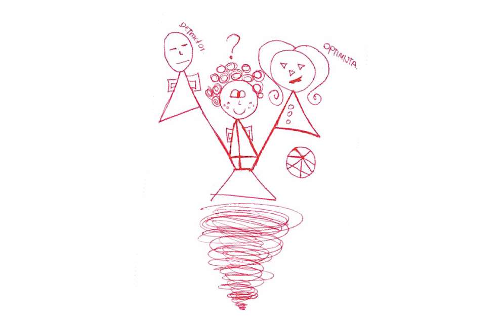 Este es un dibujo del libro "Les dimos la mano, tomaron la piel", que pintó un niño víctima del conflicto armado.
