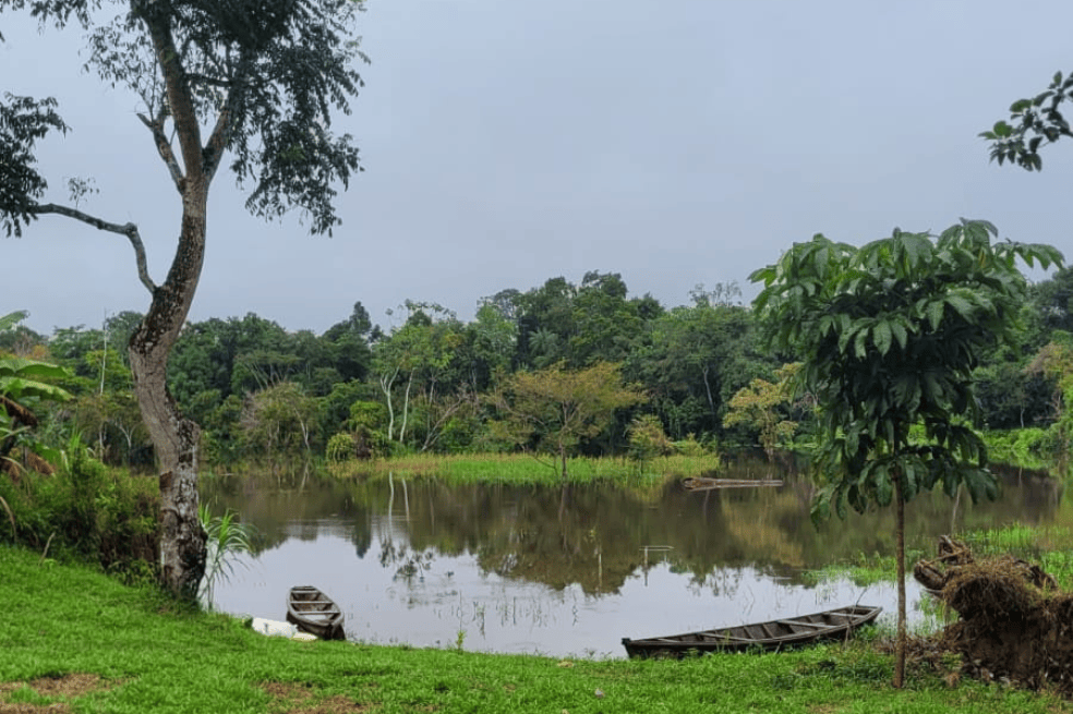 Ingreso a la comunidad de Villa Andrea, sobre el río Loretayacu.