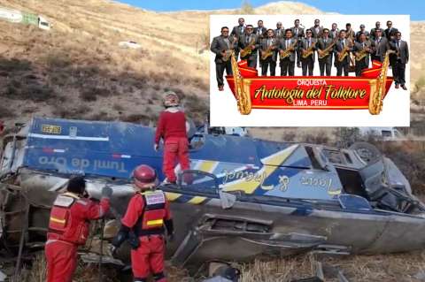 Nueve músicos de un grupo folclórico murieron tras volcamiento de un bus en Perú