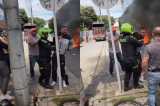 Comunidad amarró y golpeó a ladrón en moto que se estrelló contra un bicitaxi