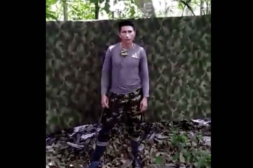 El soldado Jesús Albeiro Acosta fue secuestrado el pasado 5 de marzo en Arauquita, Arauca. / Cuenta de Twitter de la Defensoría del Pueblo @DefensoriaCol
