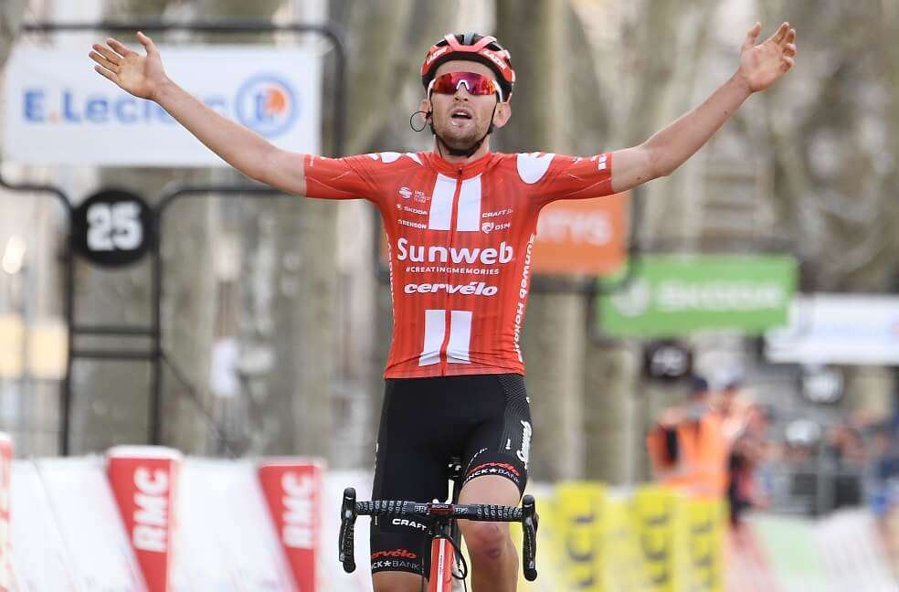 Tiesi Benot está a 36 segundos del líder de la vuelta, Max Schachmann. / AFP
