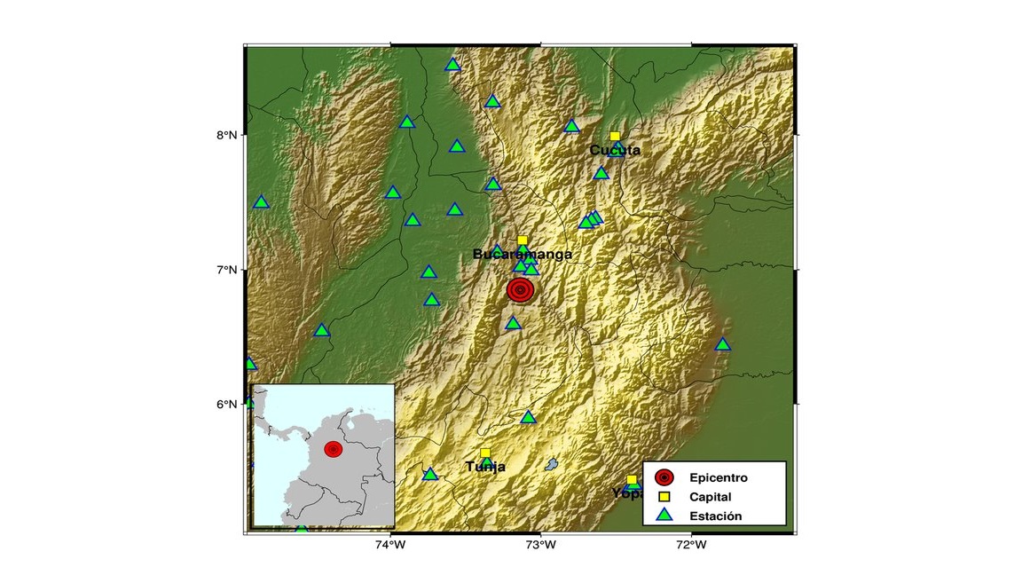 Imagen del epicentro del sismo de este 10 de diciembre.