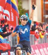 Éiner Rubio se graduó en la montaña del Giro de Italia