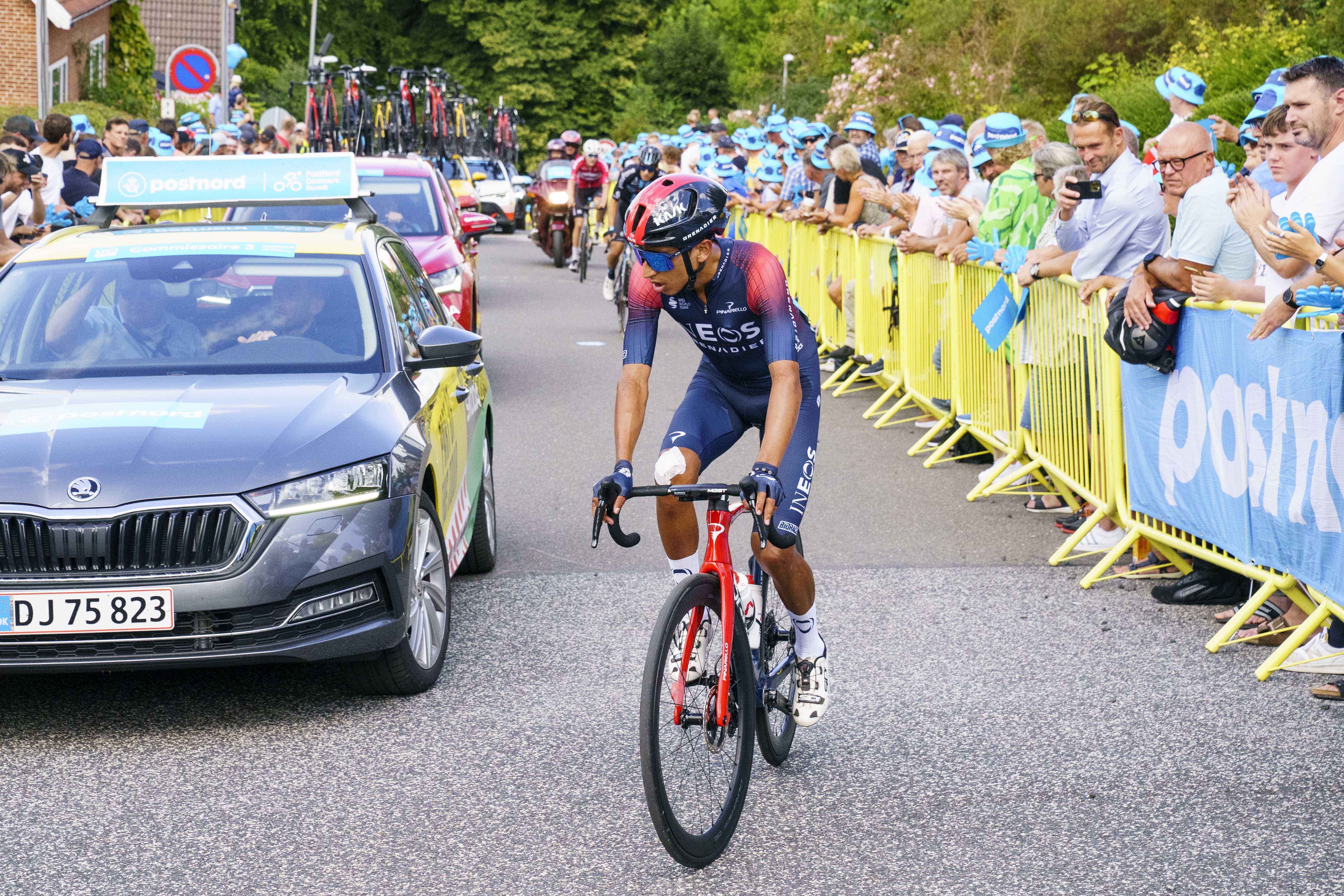 Vejle (Denmark), 20/08/2022.- Colombian rider Egan Bernal of Team Ineos Grenadiers in action during the 5th and final stage of the Tour of Denmark cycling race, over 126.5km from Give to Vejle, Denmark, 20 August 2022. (Ciclismo, Dinamarca) EFE/EPA/Bo Amstrup DENMARK OUT