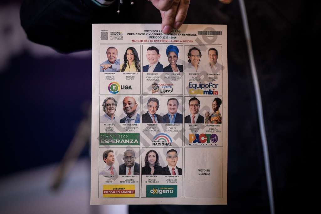 Así es el tarjetón para la primera vuelta de las presidenciales
