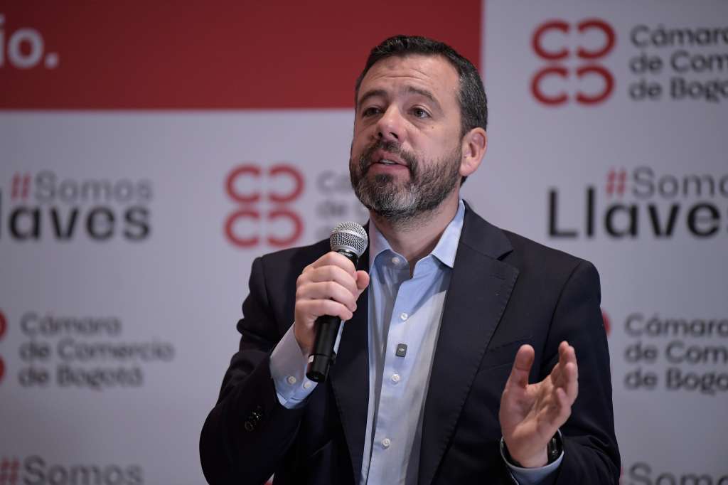 Alcalde de Bogotá, durante la presentación de los resultados de la vigésimo séptima versión de la Encuesta de Percepción y Victimización 2025 (EPV), realizada por la Cámara de Comercio de Bogotá (CCB)