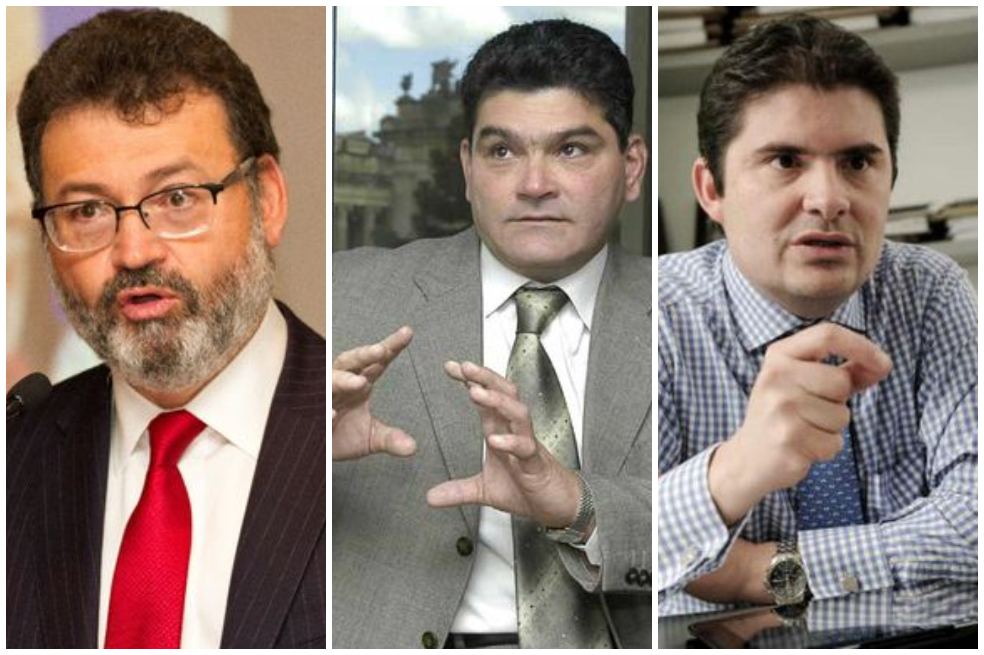 De izquierda a derecha: el exmagistrado Humberto Sierra Porto, el secretario del Senado, Gregorio Eljach, y el exviceministro Luis Felipe Henao.