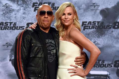 Con Charlize Theron, Vin Diesel promociona "Rápidos y furiosos 8″