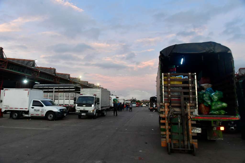 Plaza de mercado ubicada al sur de Bogotá, durante el paro camionero del 2024.