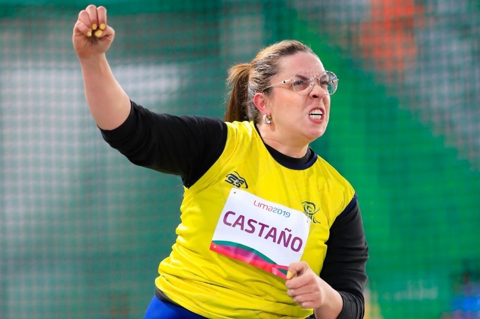 Érica Castaño en la prueba de lanzamiento de disco en los Juegos Parapanamericanos de Lima 2019.