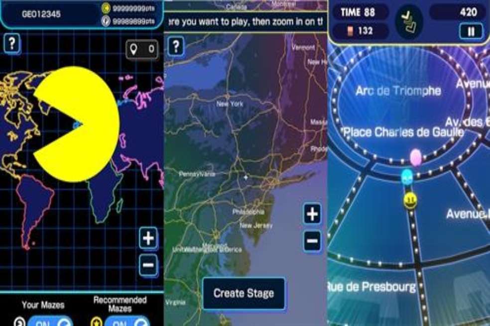 Imágenes del nuevo videojuego para móviles Pac-Man Geo.
