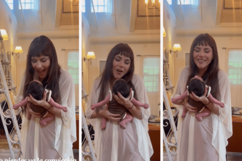 Carolina Gaitán dejó enamorados a sus fans cantándole a su hijo recién nacido