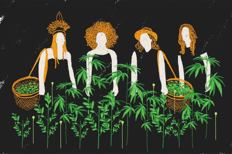 Según la UNODC, las mujeres siguen siendo minoría entre quienes consumen sustancias psicoactivas en todo el mundo. / Ilustración: Eder Rodríguez. 